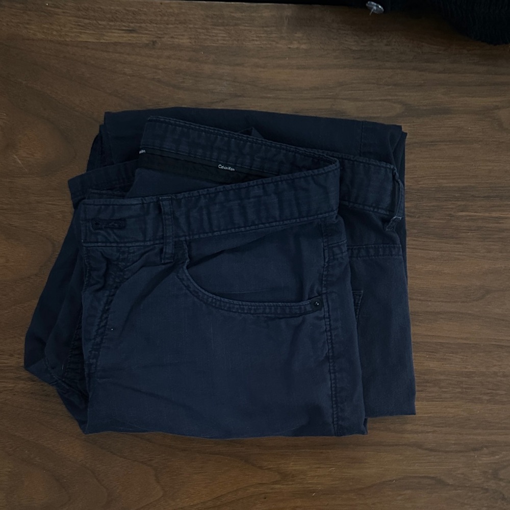 Calvin Klein Black Cotton Trousers